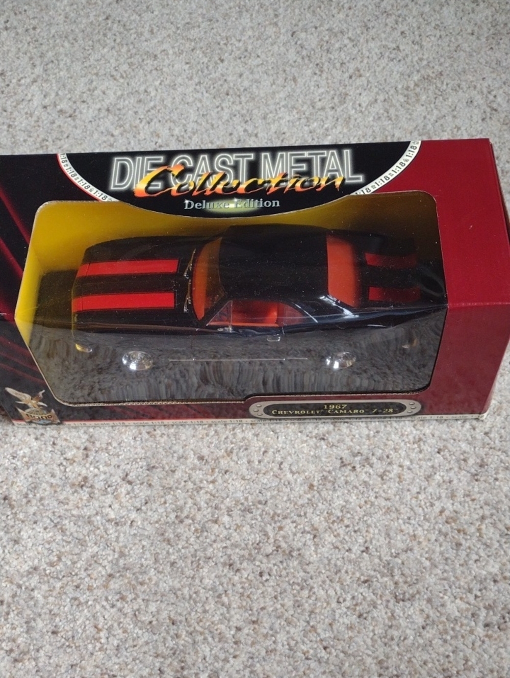 Die-Cast Metal Deluxe Edition 1967 Camaro – Black with Red Stripes